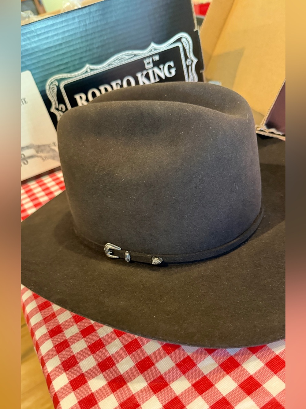 Rodeo King 5X Beaver Felt Cowboy Hat Chocolate 7 3/8 Style #46 Rodeo USA NEW BOX - Picture 8 of 12